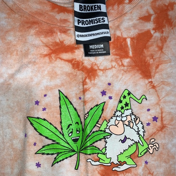 Broken Promises Orange Tie-Dye Graphic T-Shirt - Picture 3 of 4